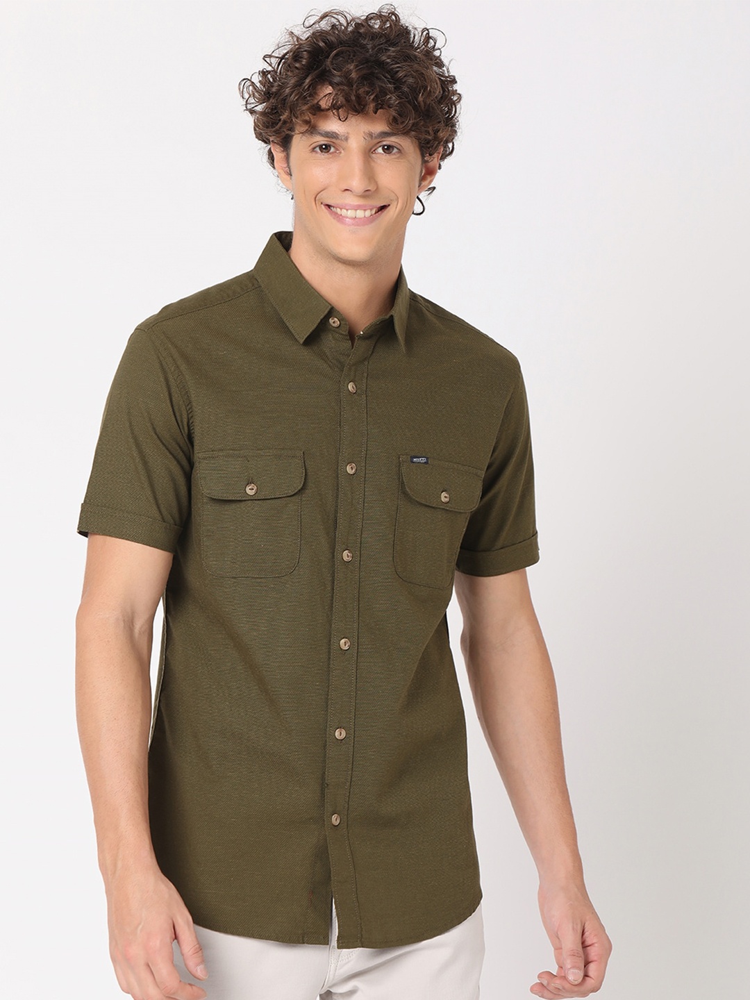 

Mufti Slim Fit Casual Shirt, Olive