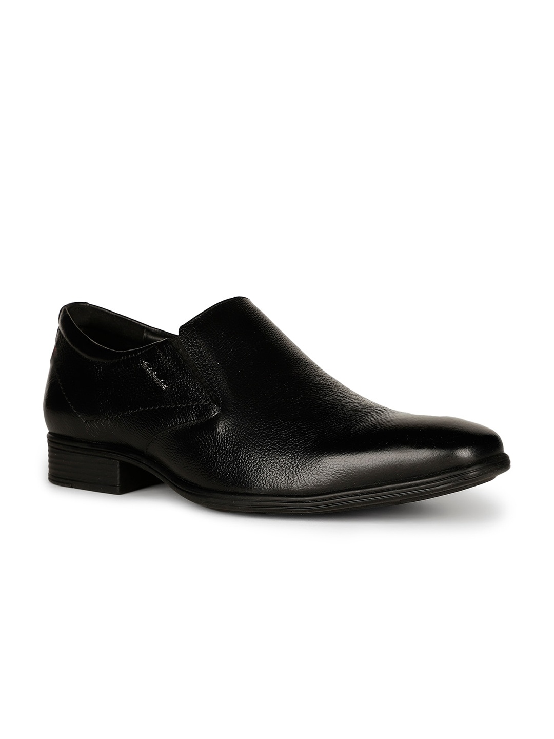 

Hush Puppies Men Textured Leather Formal Slip-On Shoes, Black