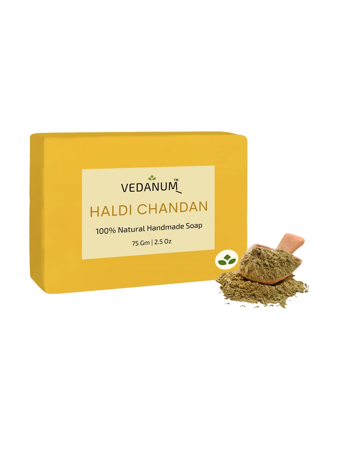

VEDANUM Set Of 3 Haldi Chandan Natural Handmade Soap with Turmeric Extracts 75gm Each, Yellow