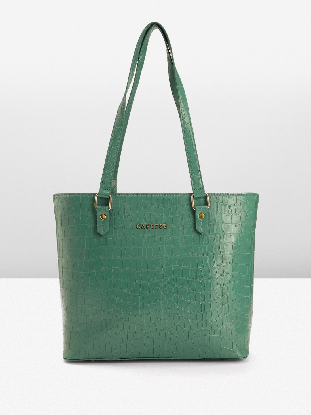 

Caprese Animal Textured Structured Shoulder Bag, Green