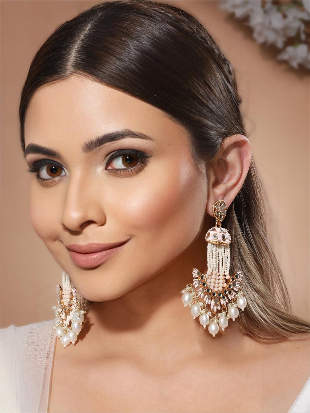 

Priyaasi Gold-Plated Contemporary Drop Earrings