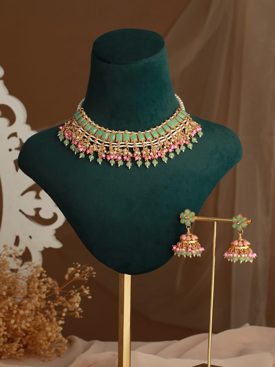 

Priyaasi Gold-Plated Beaded Jewellery Set