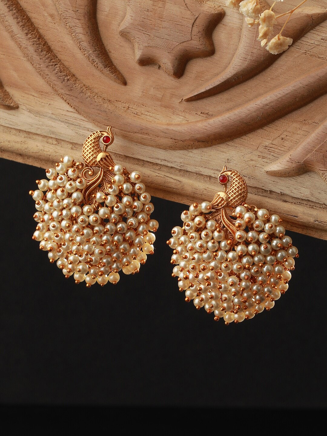 

Priyaasi Gold-Plated Contemporary Drop Earrings