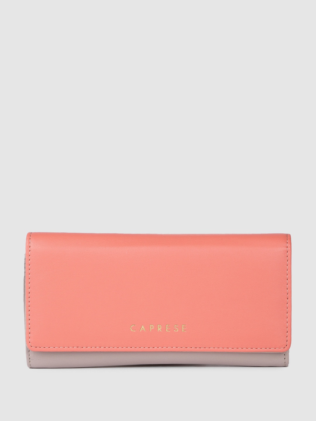 

Caprese Women Colourblocked Two Fold Wallet, Peach