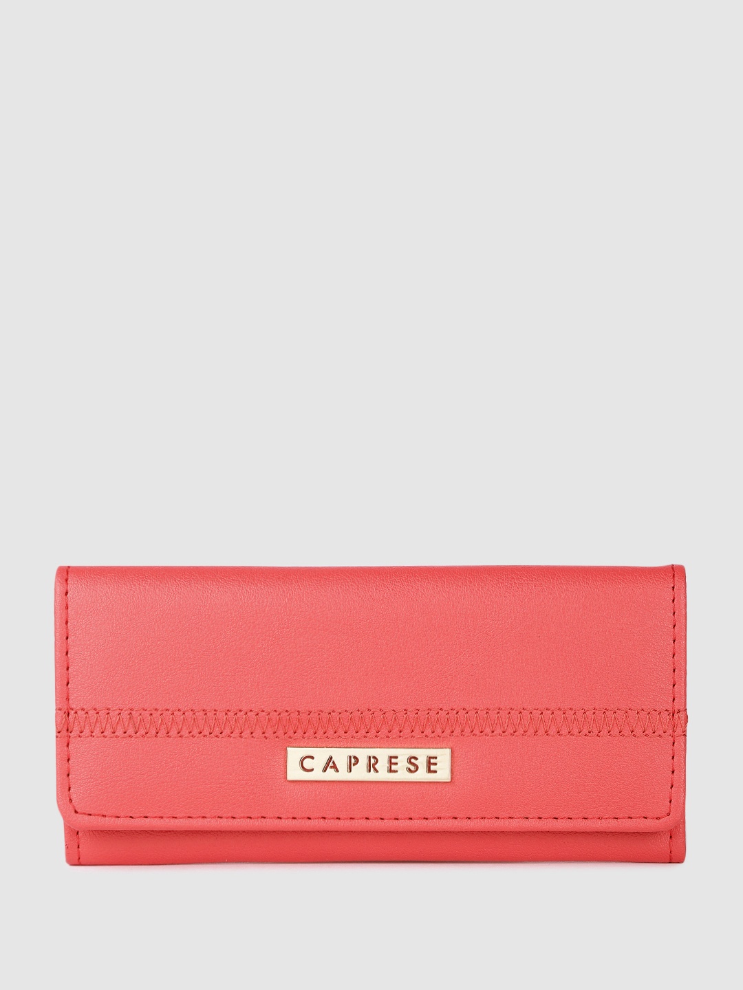 

Caprese Women Solid Envelope Wallet, Coral