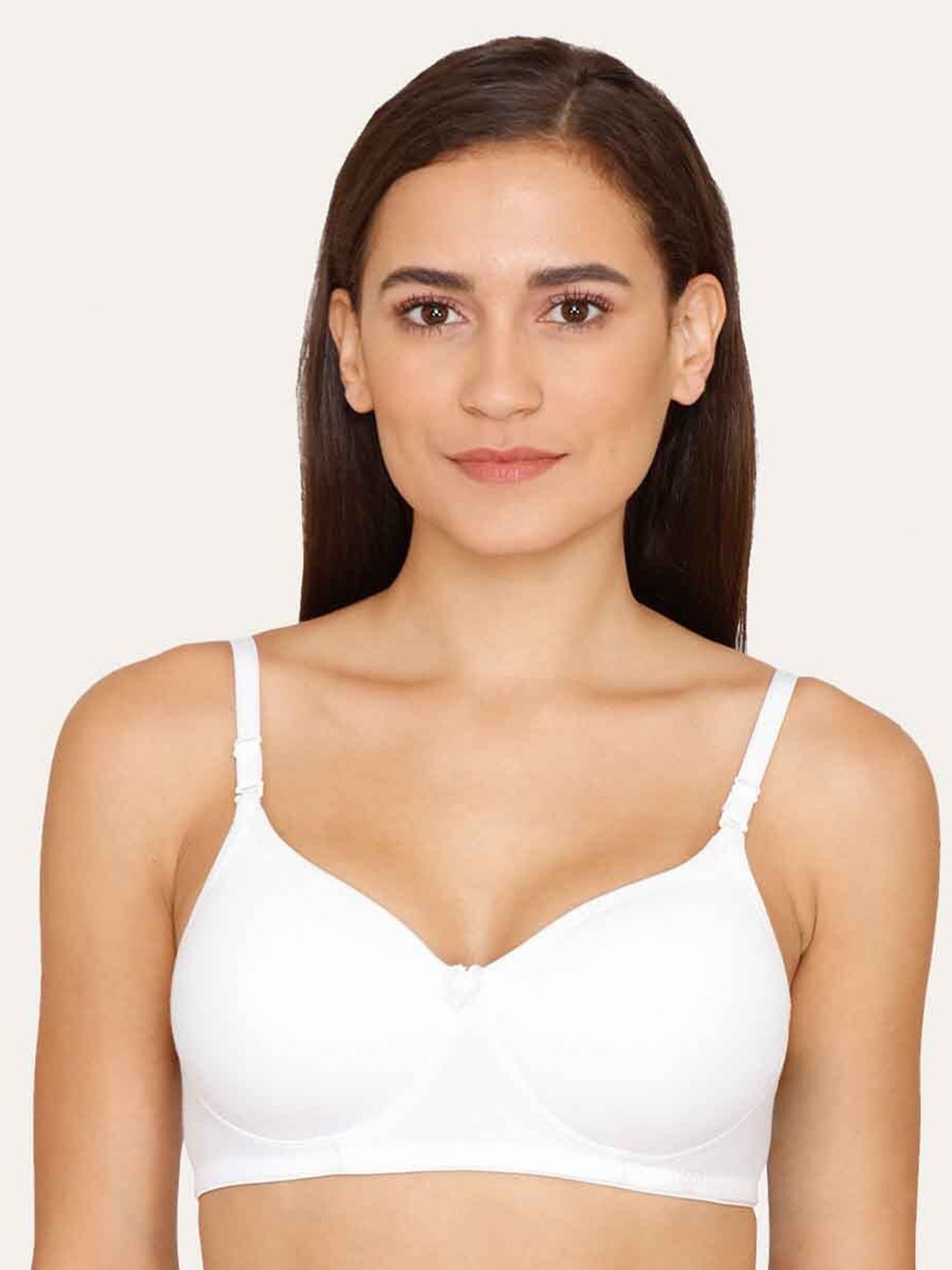 

Lady Lyka Seamless Lightly Padded Non-Wired Medium Coverage Cotton T-shirt Bra, White