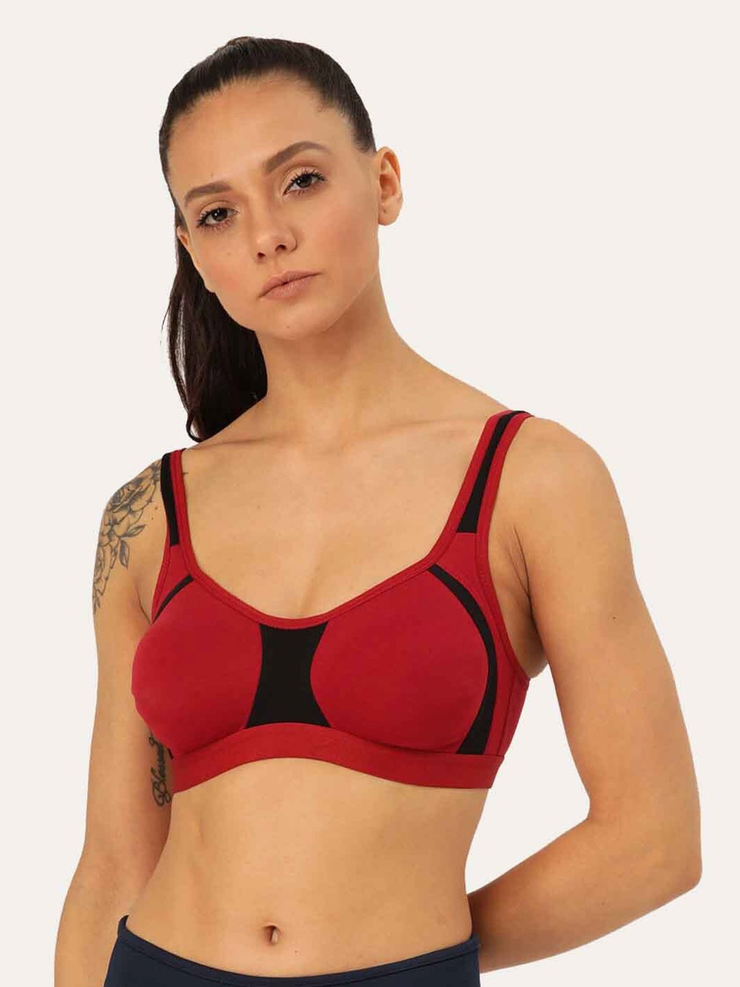 

Lady Lyka Seamless Non-Wired Non-Padded Medium Coverage Cotton Push-Up Bra, Maroon