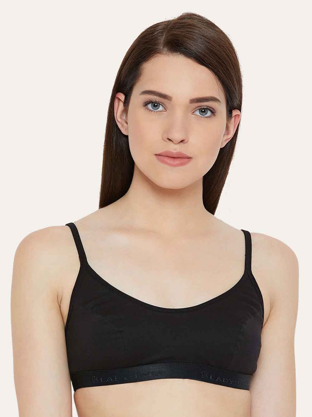 

Lady Lyka Seamless Non Padded Non-Wired Medium Coverage Cotton Push Up Bra, Black