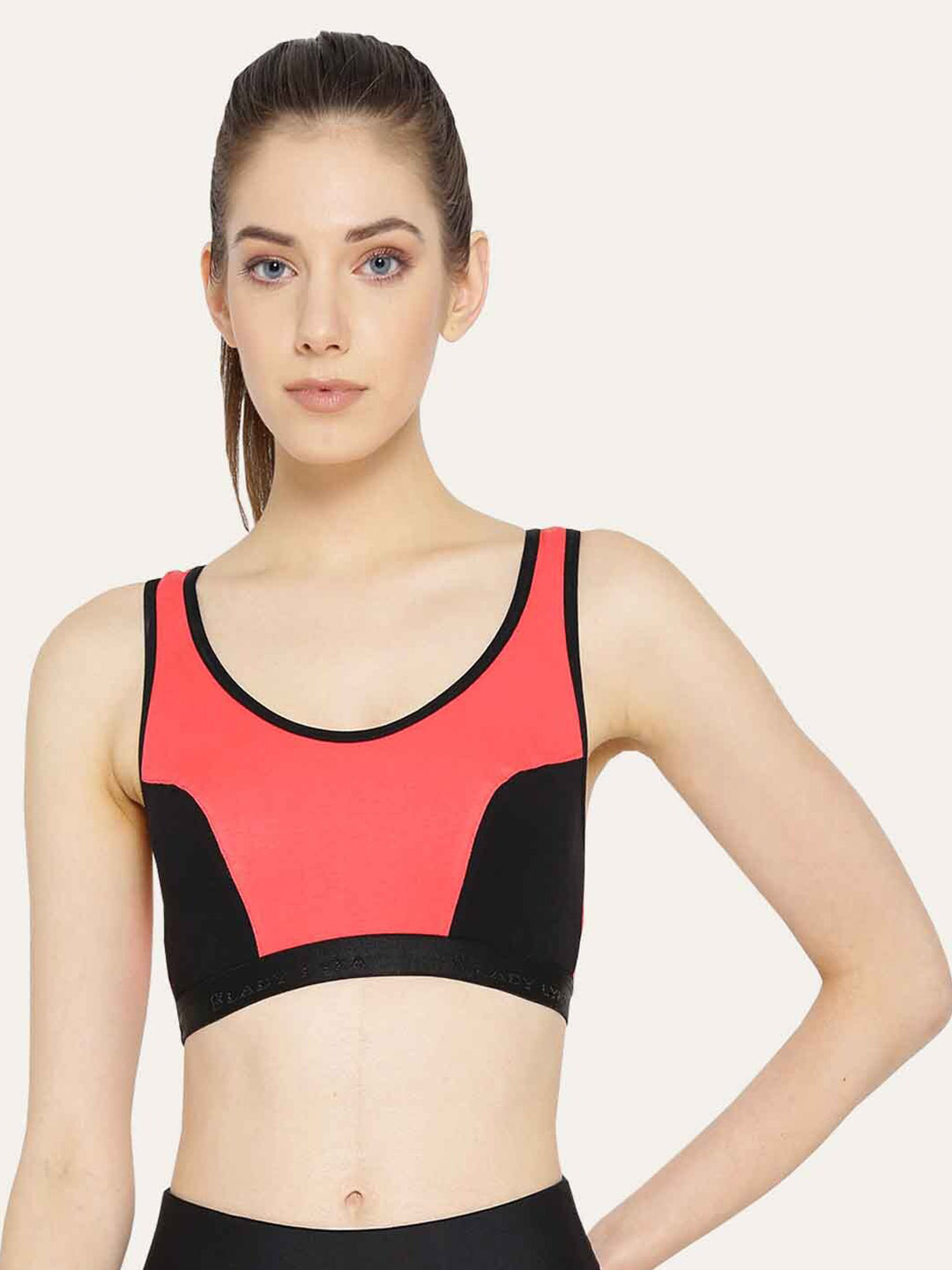 

Lady Lyka Seamless Non-Padded High-Support All Day Comfort Cotton Bra, Red
