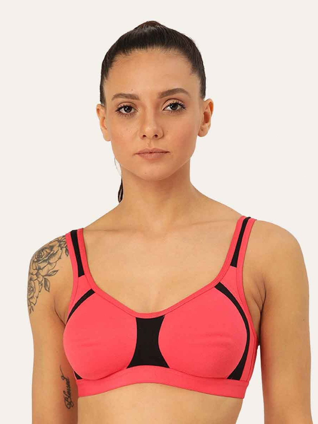 

Lady Lyka Seamless Non-Padded Medium Coverage All Day Comfort Cotton Push-Up Bra, Pink