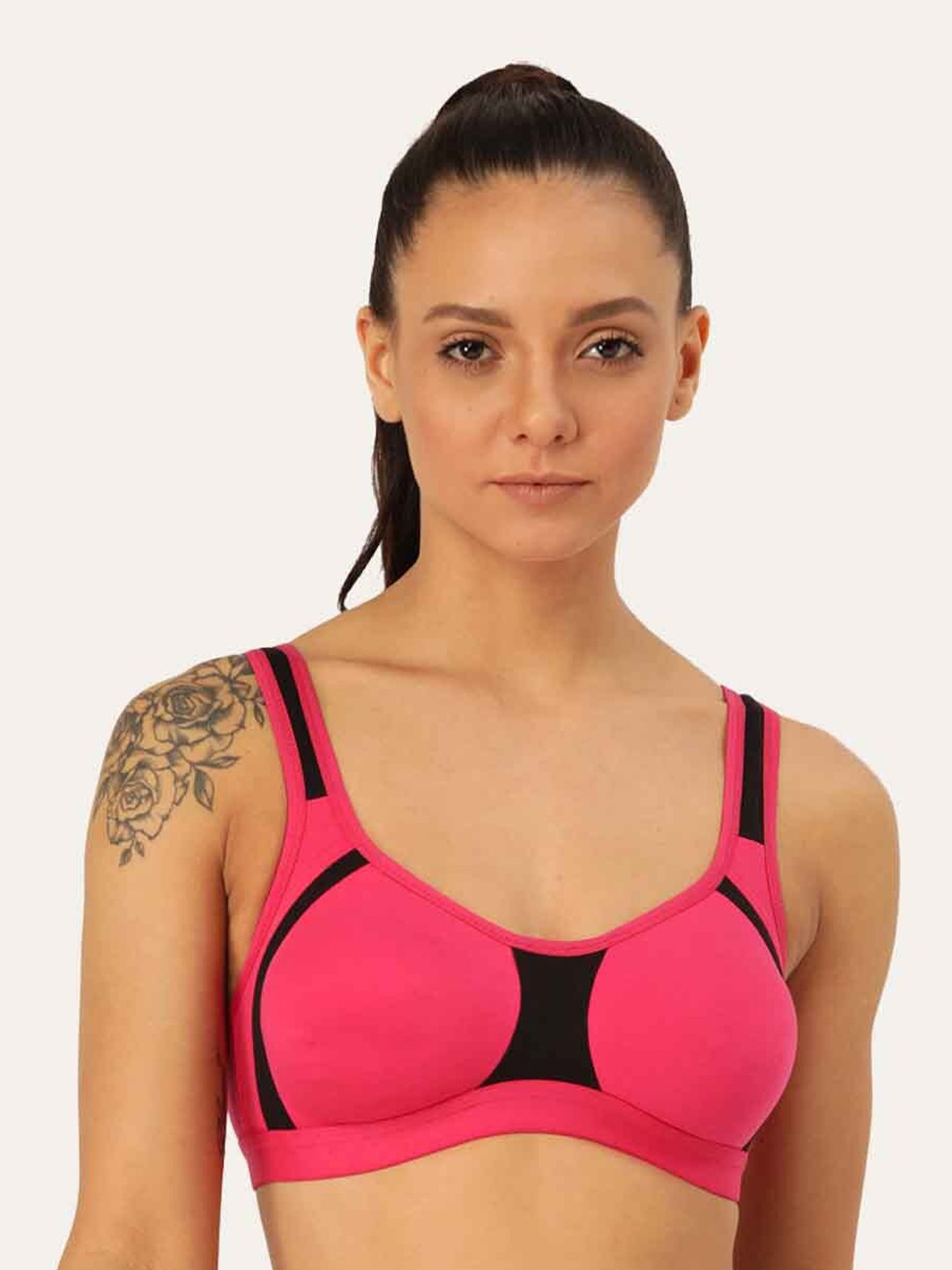 

Lady Lyka Seamless Non-Padded Medium Coverage All Day Comfort Cotton Bra, Fuchsia