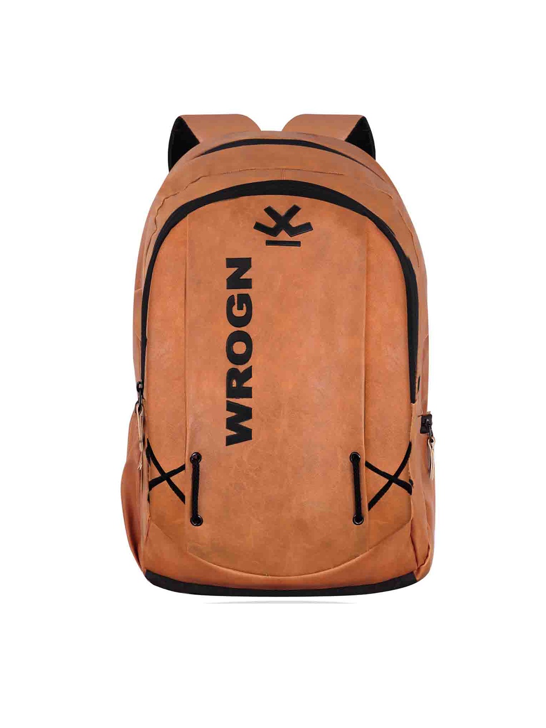 

WROGN Printed Laptop Leather Backpack, Tan