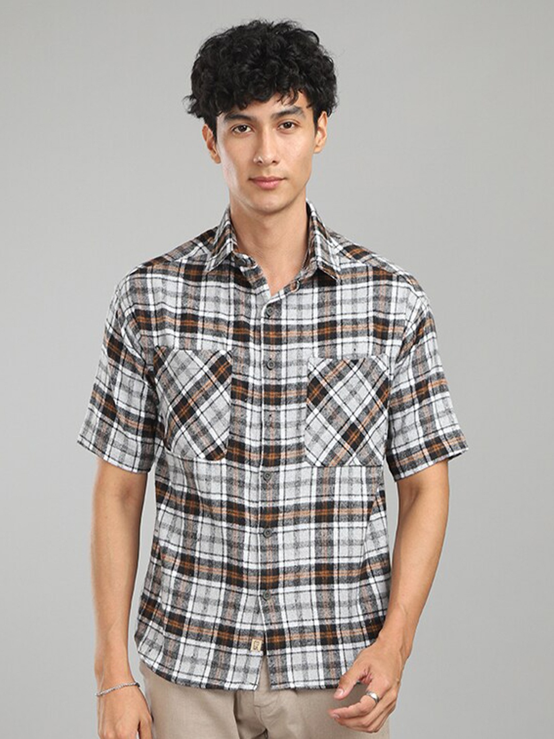 

FOGA New Tartan Checks Cotton Casual Shirt, Multi
