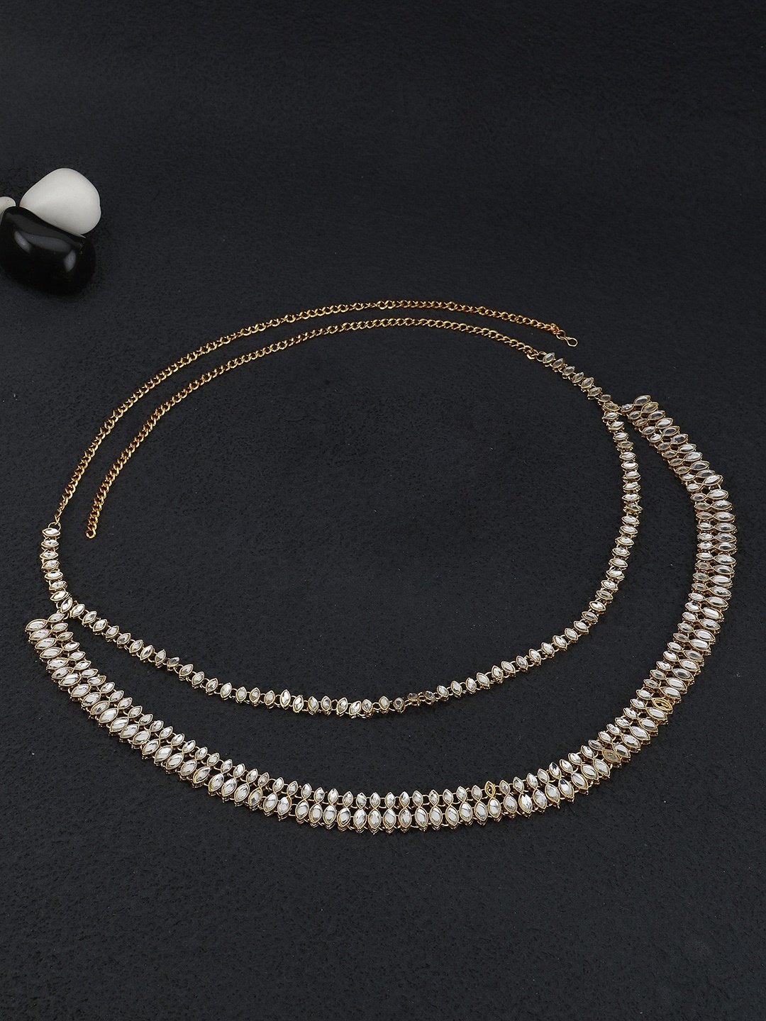 

Adwitiya Collection Gold Plated Stone Studded Kamarbandh