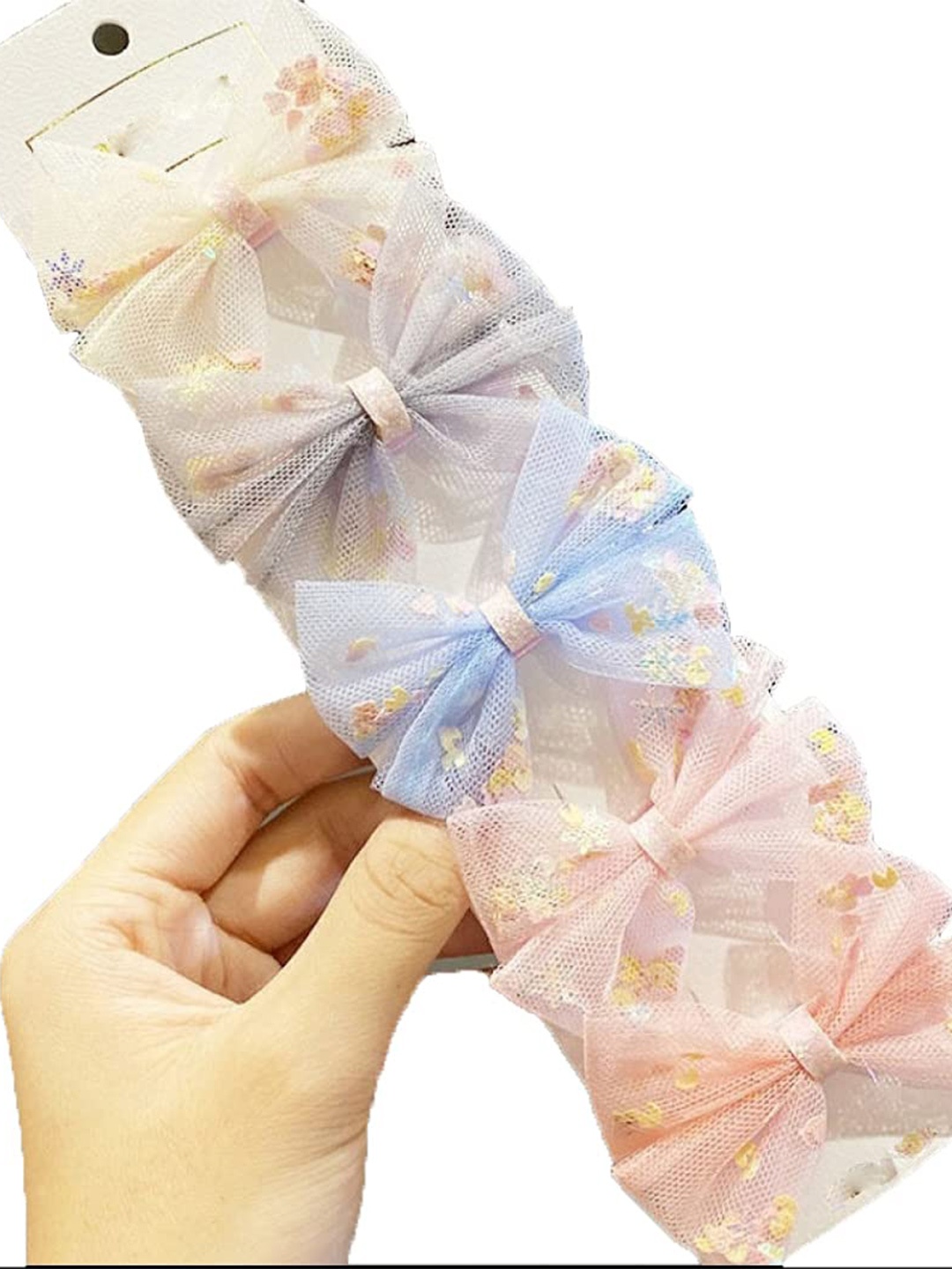 

LYTIX Girls Pink & Blue Set of 5 Fur Alligator Hair Clip