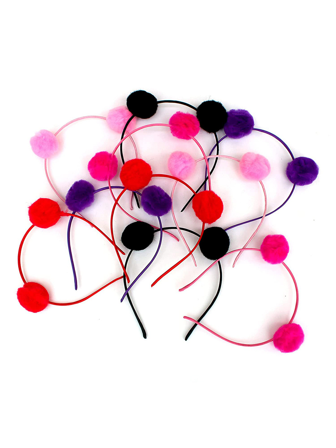 

LYTIX Girls Set of 12 Fur Hairbands, Blue