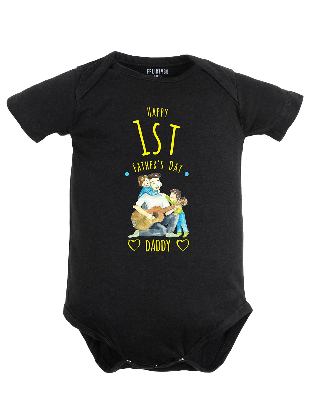 

FFLIRTYGO Infant Kids Baby Fathers Day Printed Pure Cotton Bodysuit, Black