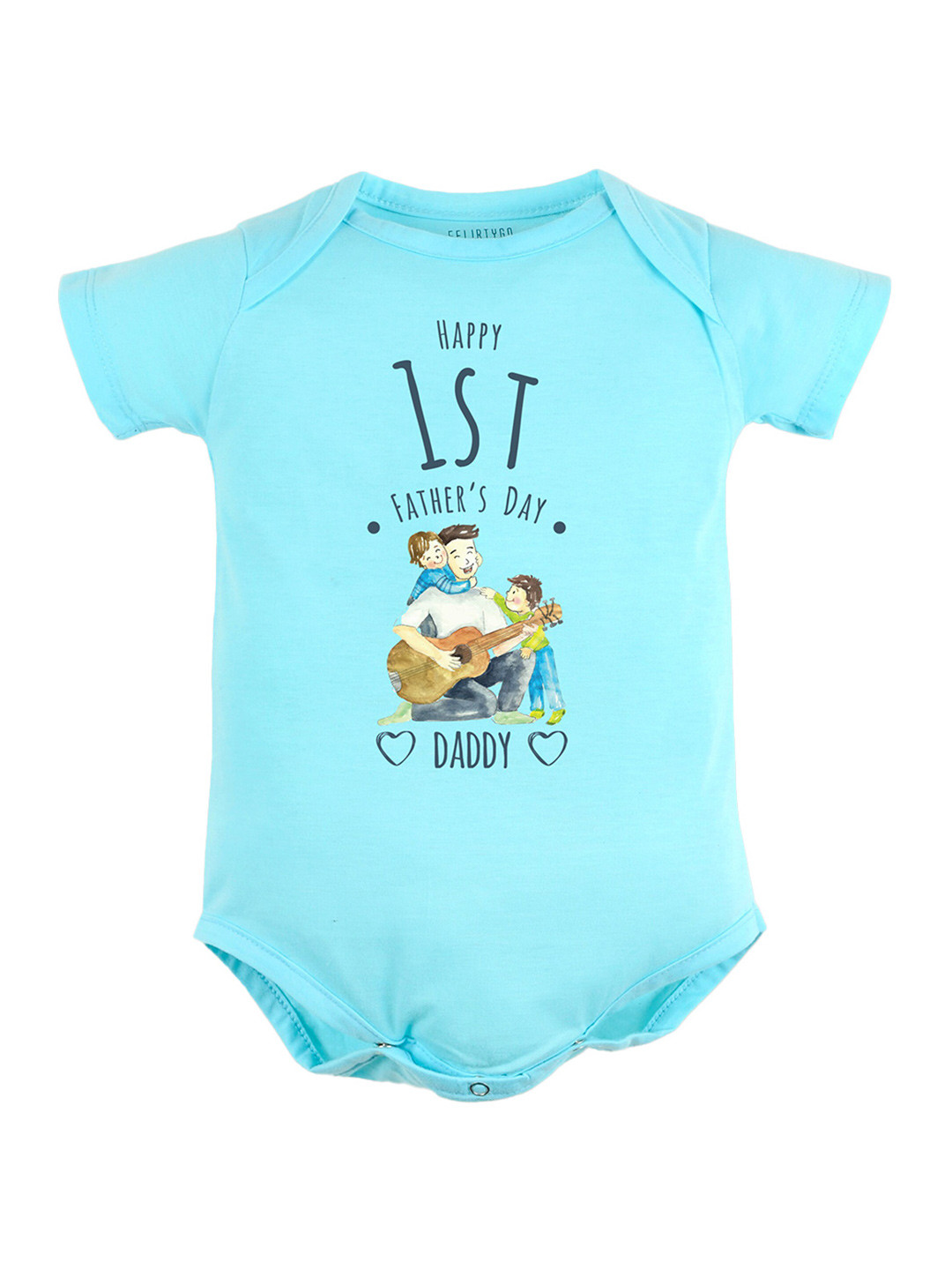 

FFLIRTYGO Infant Kids Printed Baby Fathers Day Pure Cotton Bodysuit, Turquoise blue