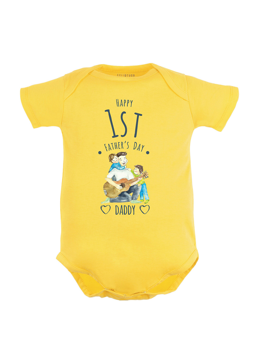 

FFLIRTYGO Infant Kids Fathers Day Printed Pure Cotton Bodysuit, Yellow