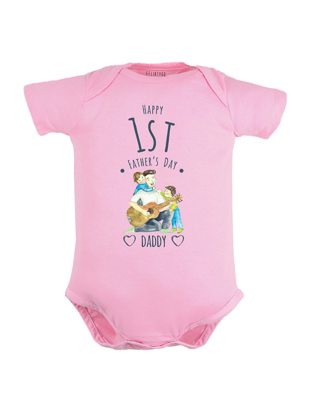 

FFLIRTYGO Infant Kids Baby Fathers Day Printed Pure Cotton Bodysuit, Pink