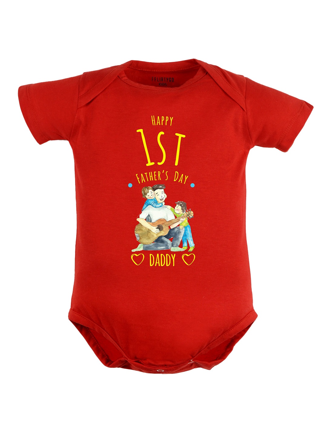 

FFLIRTYGO Infant Kids Fathers Day Printed Pure Cotton Bodysuit, Red