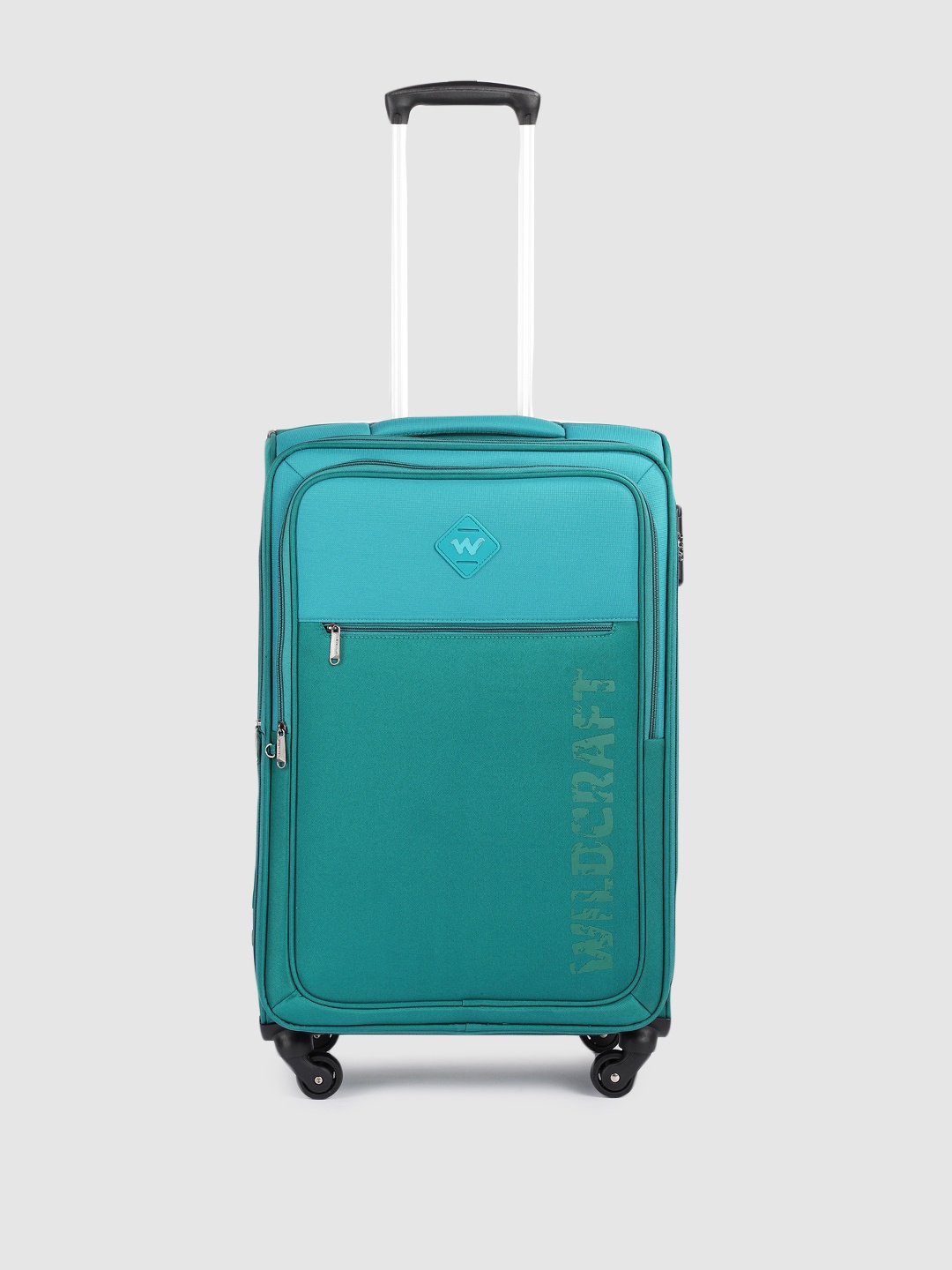 

Wildcraft Zordan Brand Logo Printed Soft Sided Medium Trolley Suitcase, Teal