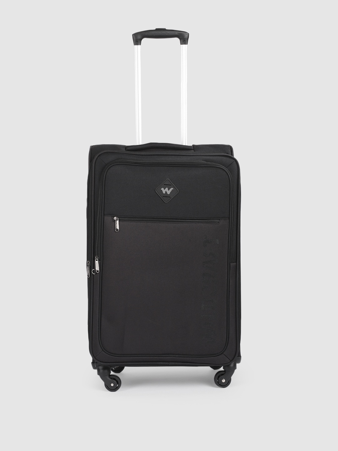 

Wildcraft Brand Logo Print Zordan Soft Pro-Bond Tech Expandable Medium Trolley Suitcase, Black