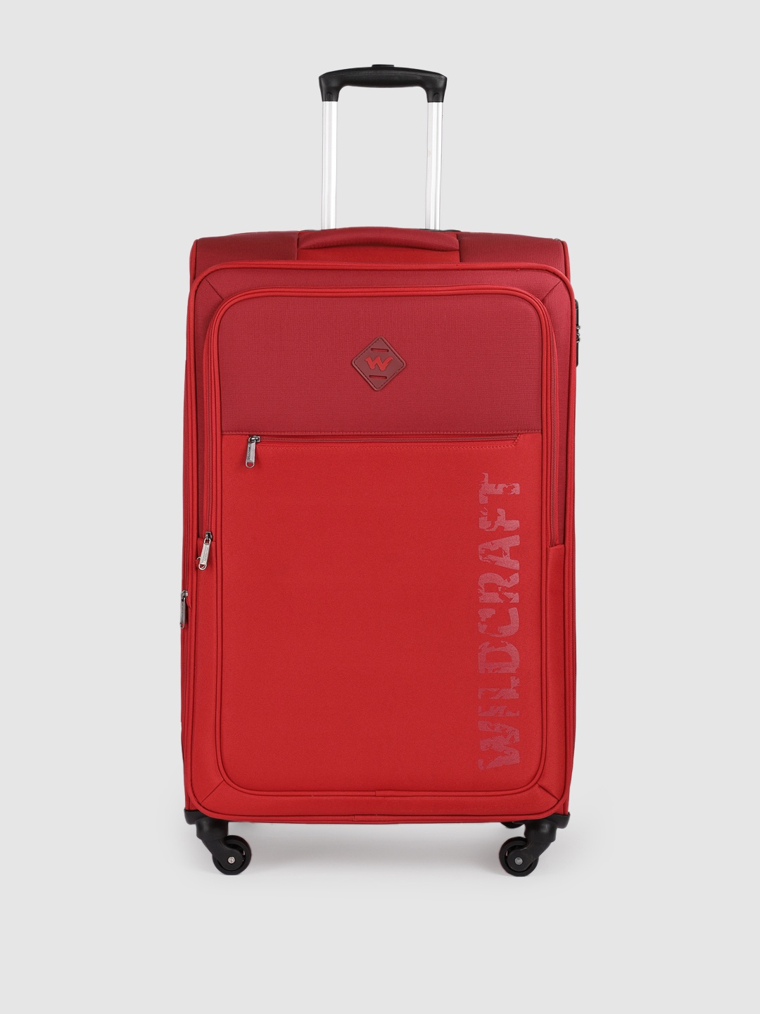 

Wildcraft Zordan Brand Logo Printed Soft Sided Large Trolley Suitcase, Red