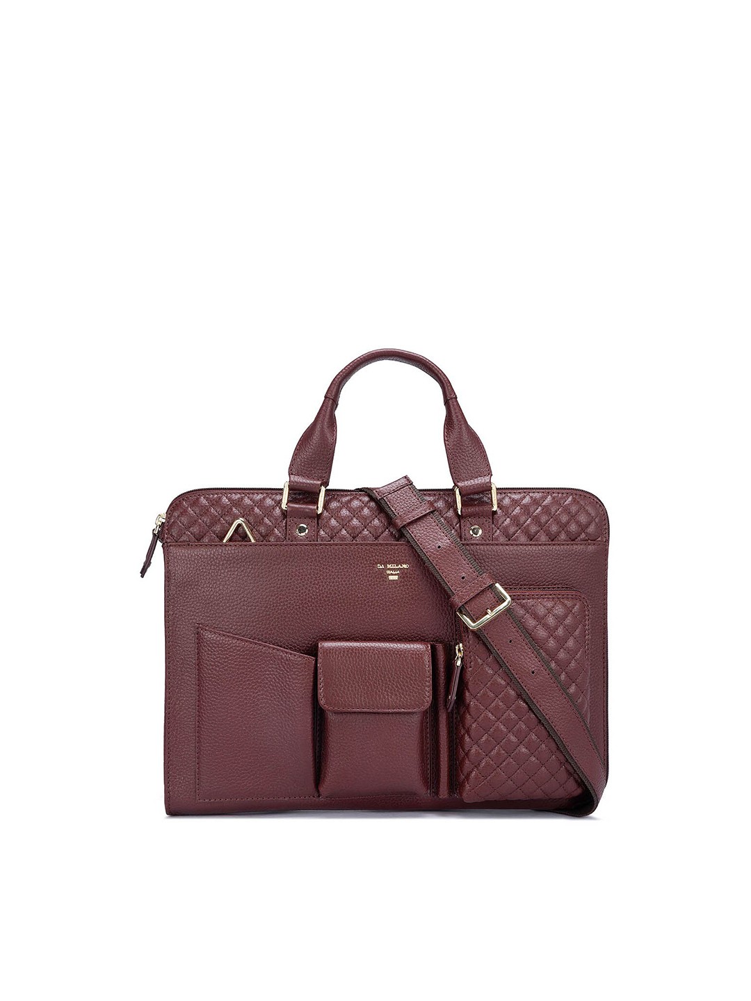 

Da Milano Textured Leather Laptop Bag, Maroon