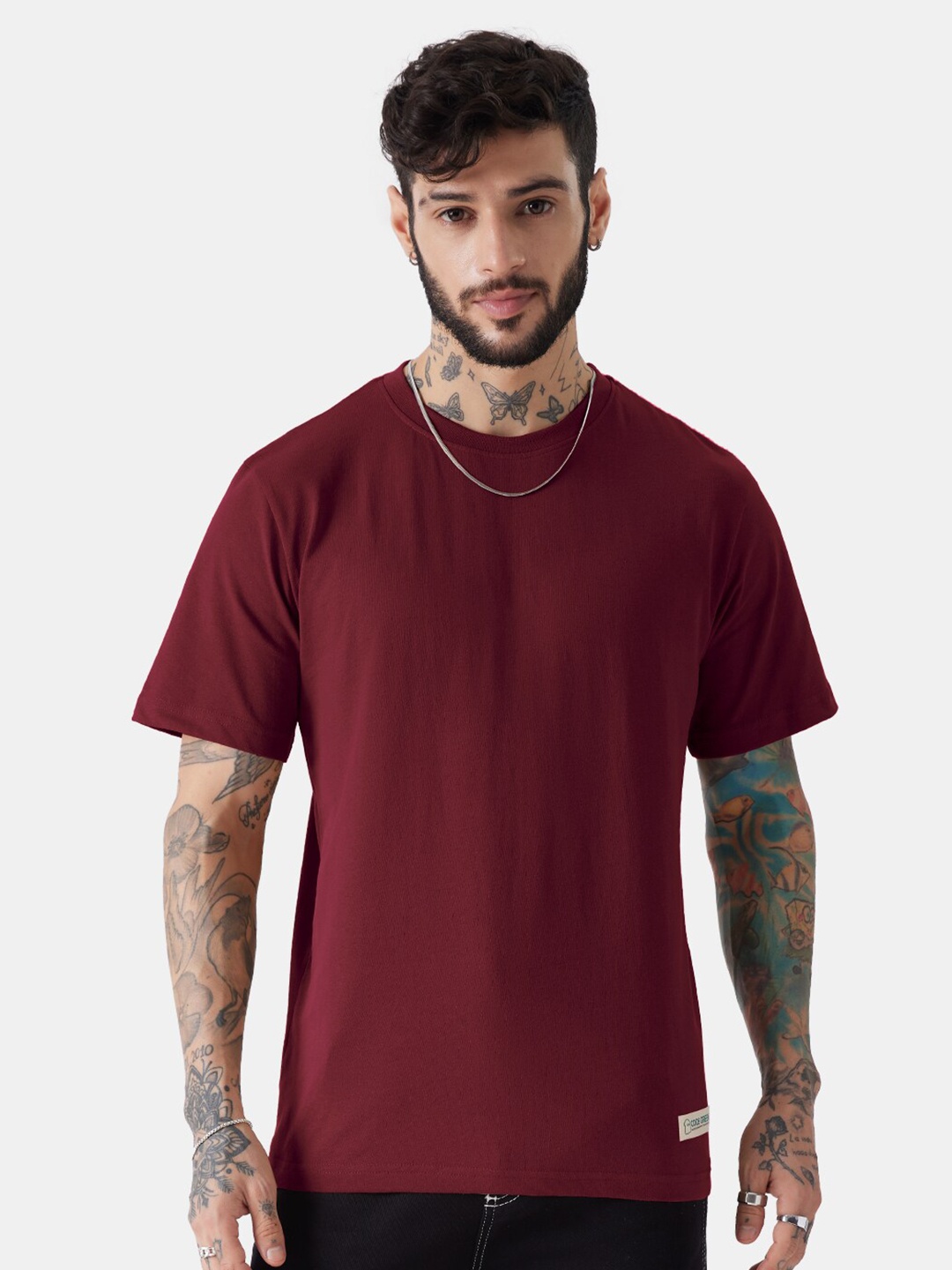 

The Souled Store Maroon Round Neck Short Sleeves T-shirt