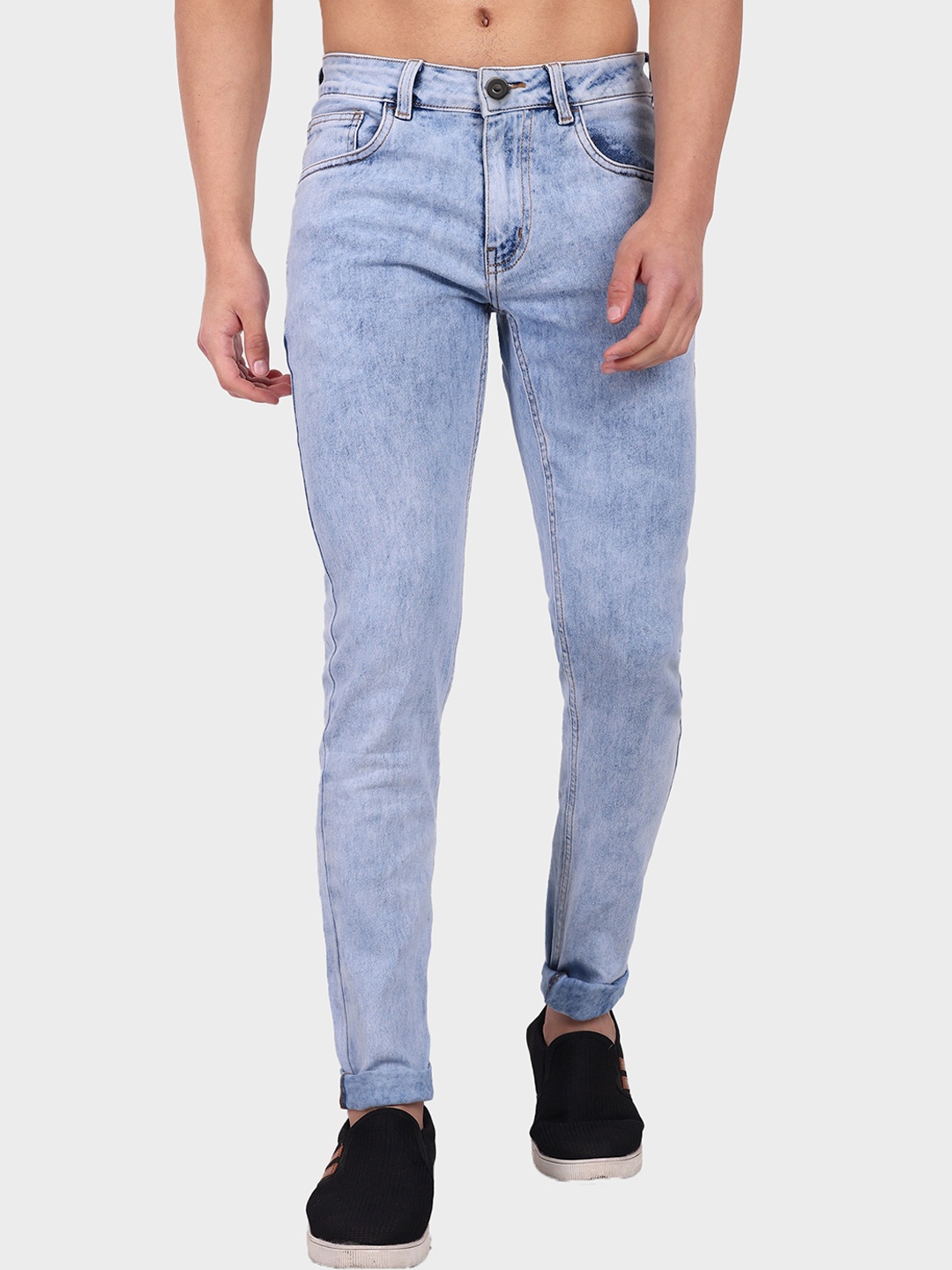 

Mast & Harbour Men Blue Micheal Slim Fit Heavy Fade Stretchable Jeans