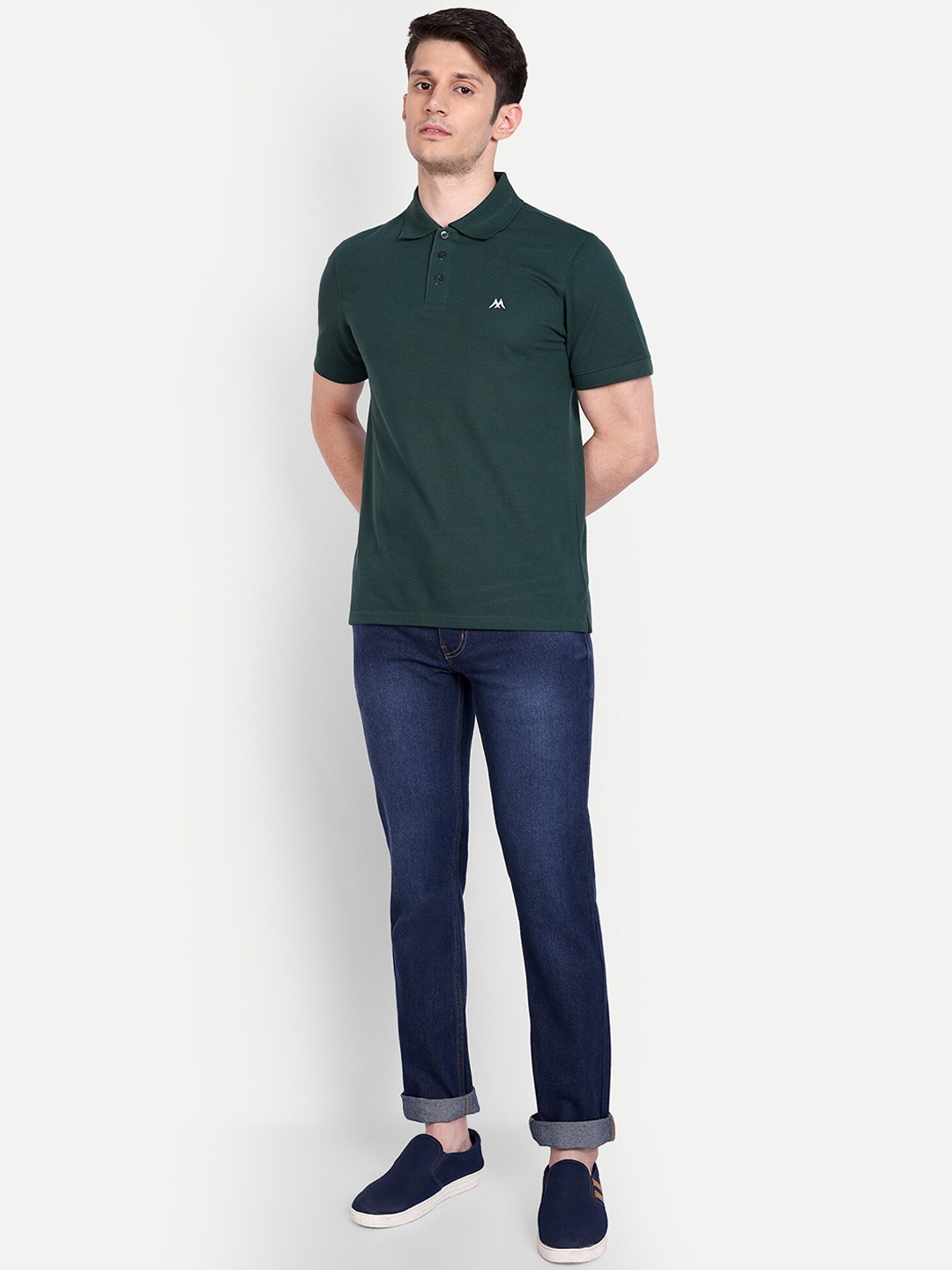 

Mast & Harbour Men Blue Micheal Slim Fit Light Fade Stretchable Clean Look Jeans, Navy blue