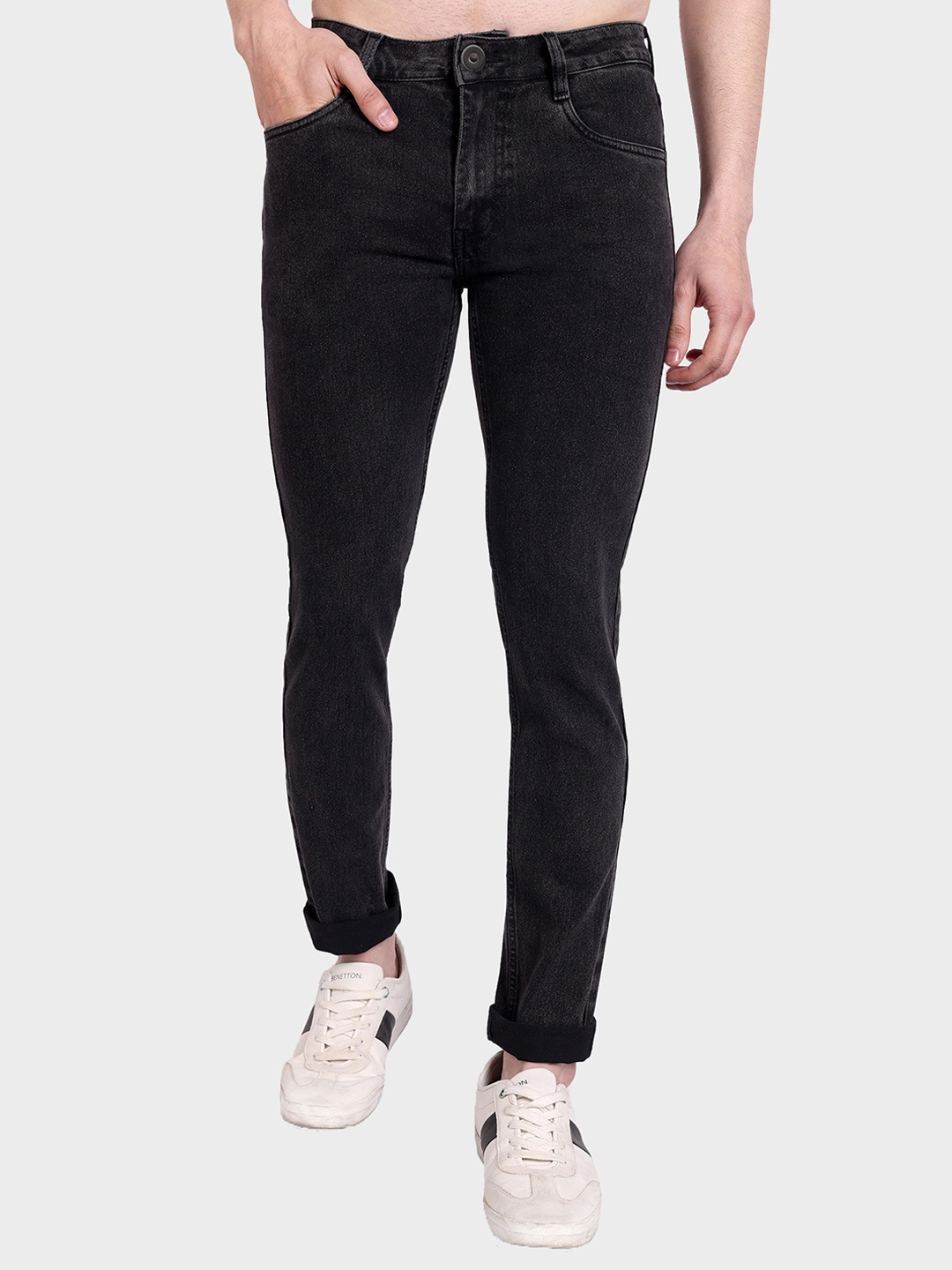 

Mast & Harbour Men Black Micheal Slim Fit Mid-Rise Clean Look Stretchable Jeans