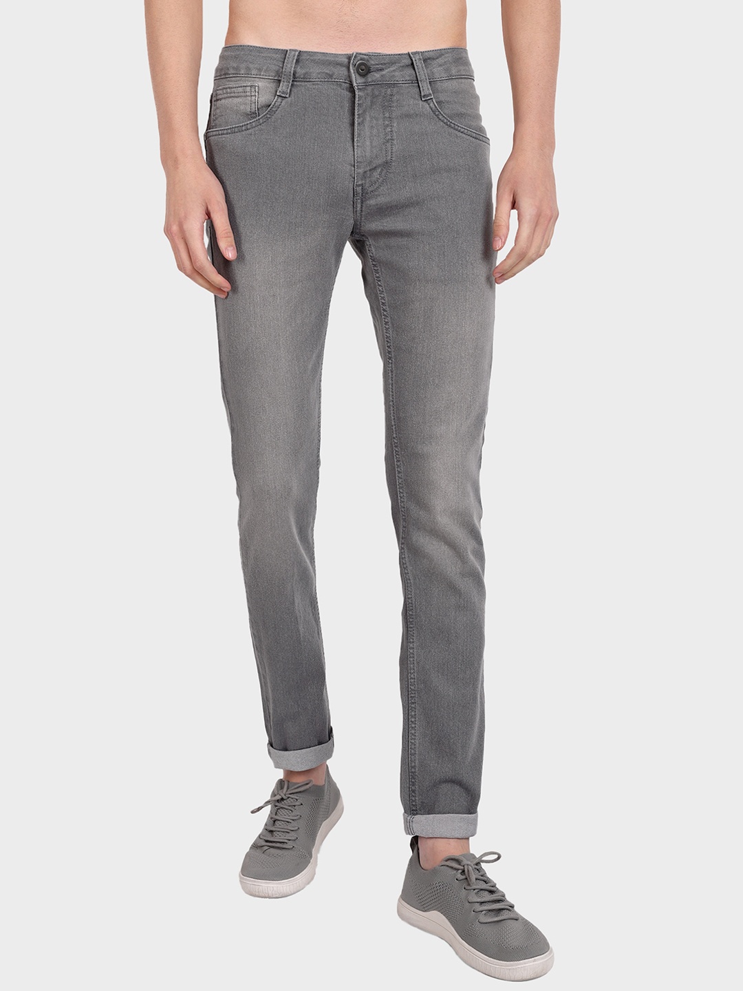 

Mast & Harbour Men Grey Micheal Slim Fit Heavy Fade Stretchable Jeans