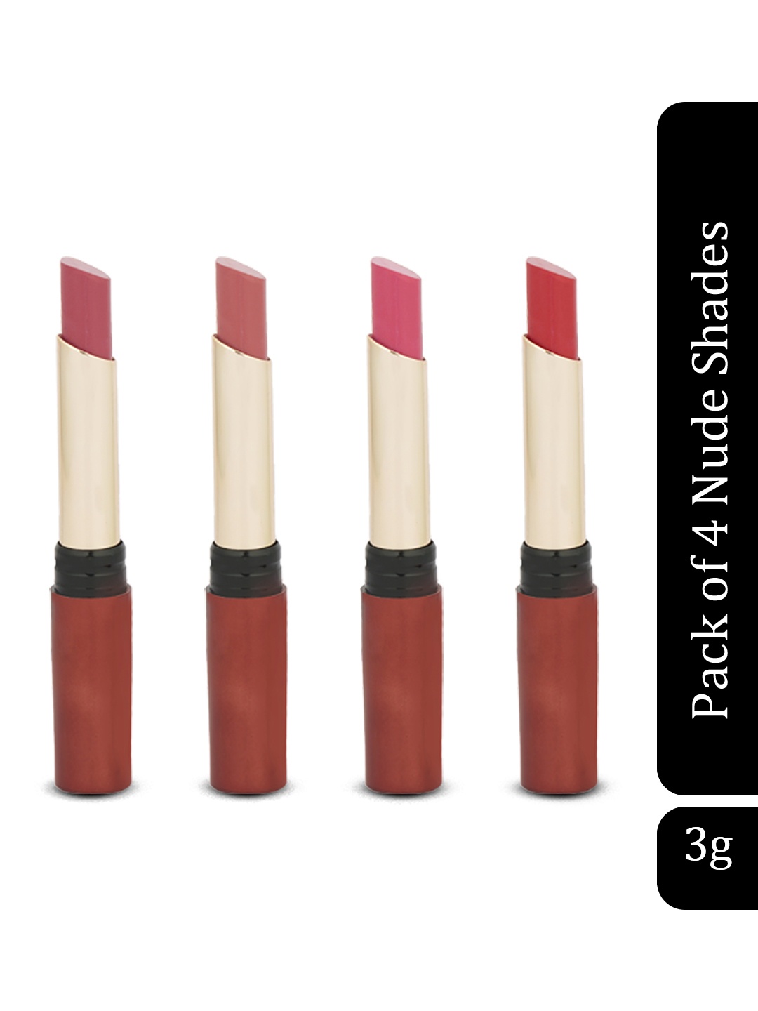 

Seven Seas Set of 4 Non-Transfer Long Lasting Matte Lipsticks - 3 g each, Nude