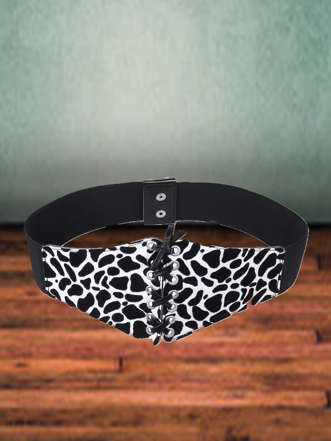 

Swiss Design Women Printed Interlock Stretchable Belt, Black