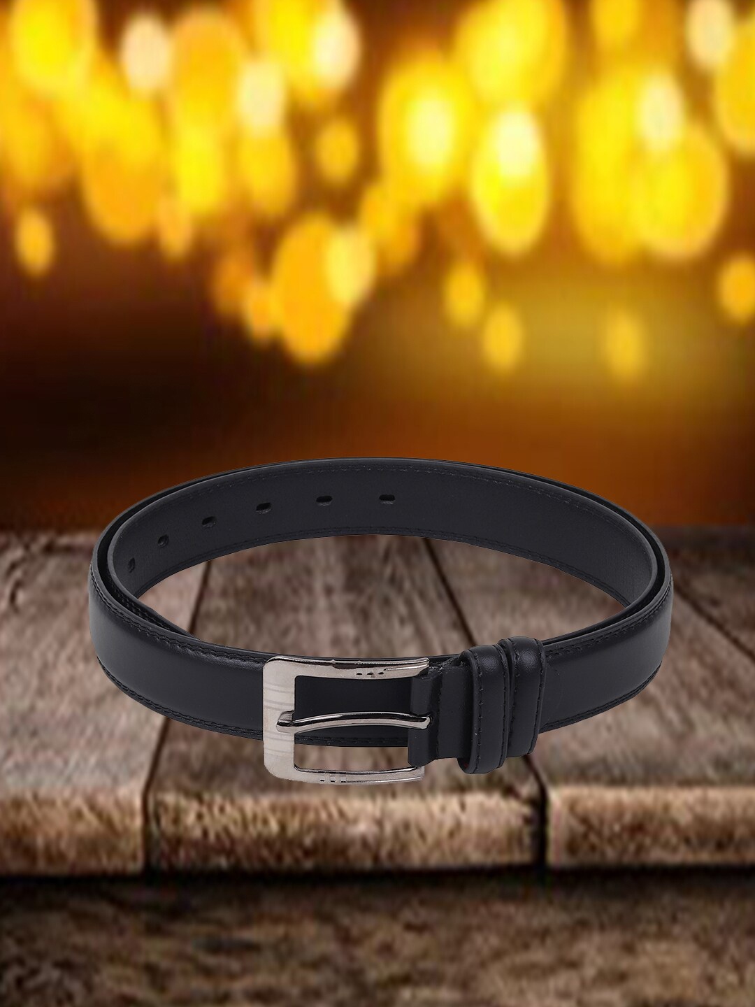

Swiss Design Men Leather Formal Belt, Black