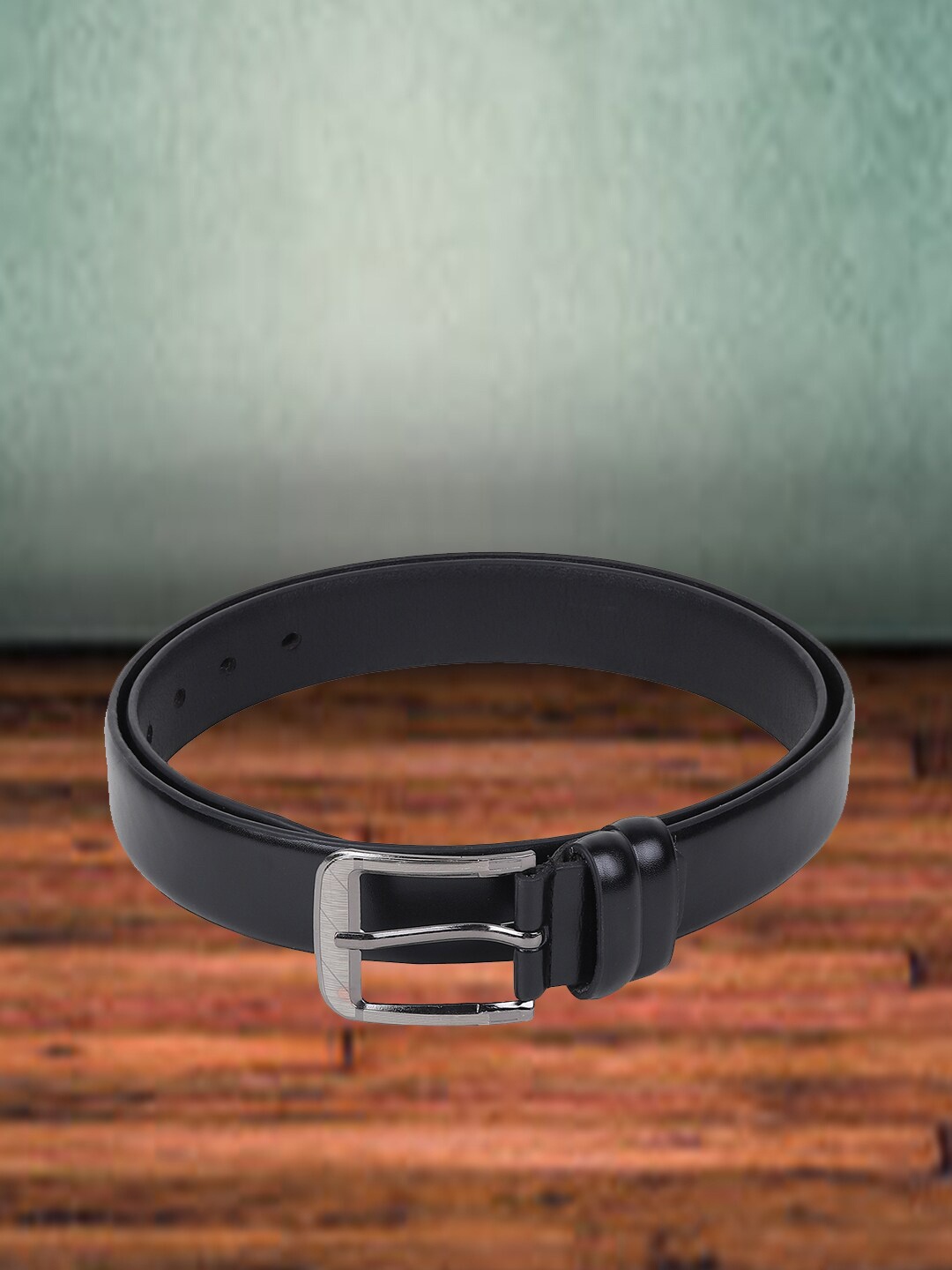 

Swiss Design Men Leather Formal Belt, Black