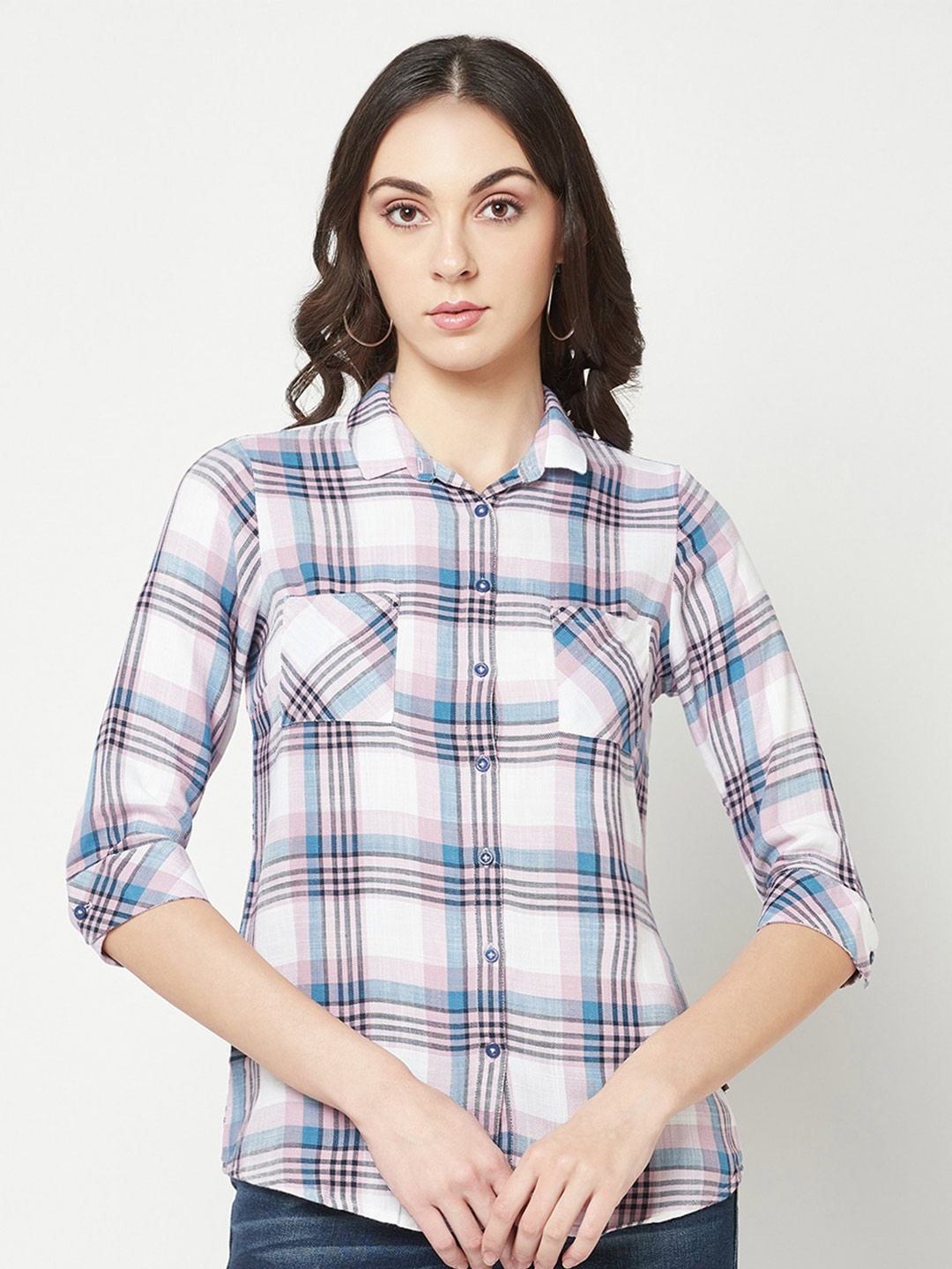 

Crimsoune Club India Slim Fit Tartan Checked Casual Shirt, Purple
