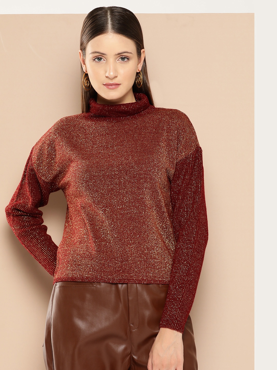

Chemistry Shimmer Pullover, Maroon
