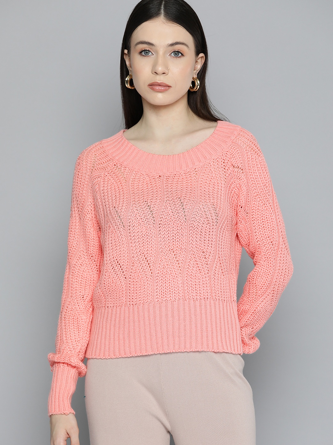 

Chemistry Self Designed Acrylic Pullover, Coral