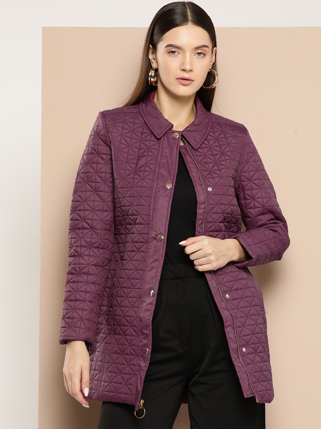 

Chemistry Women Longline Padded Jacket, Burgundy