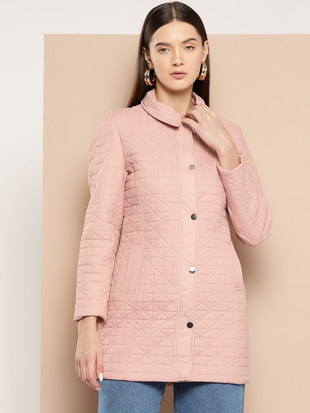 

Chemistry Women Longline Padded Jacket, Pink