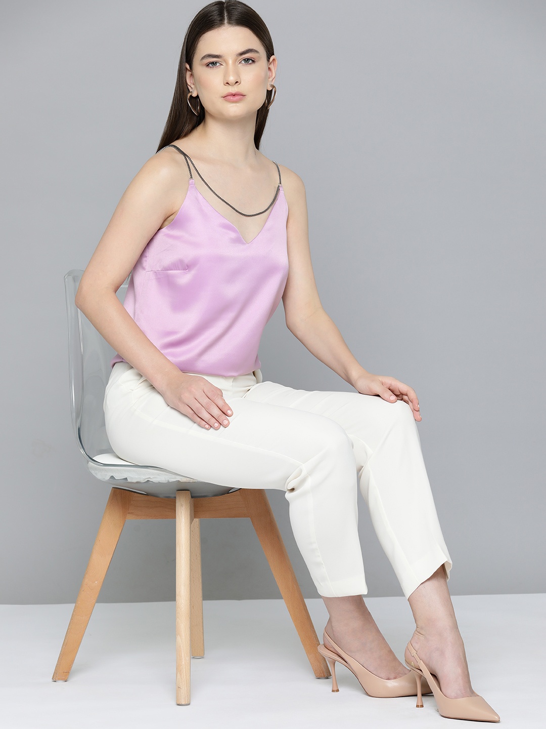 

Chemistry Chain Strap Satin Camisole Top, Lavender