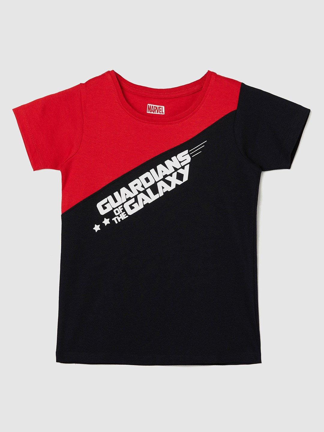 

max Girls Colourblocked Casual Pure Cotton T-shirt, Red