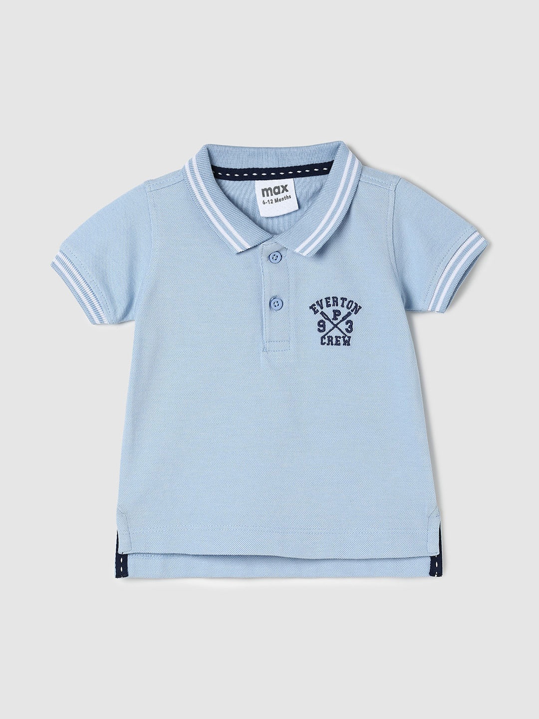 

max Boys Blue Polo Collar Cotton T-shirt