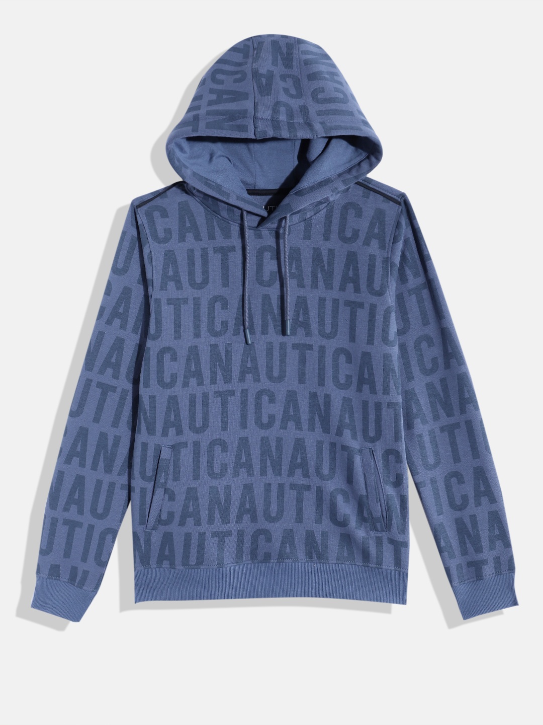 

Nautica Boys Brand Logo Printed Hooded Sweatshirt, Blue