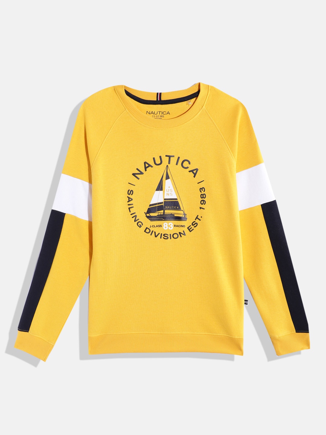 

Nautica Boys Typography Printed Round Neck Sweatshirt, Yellow