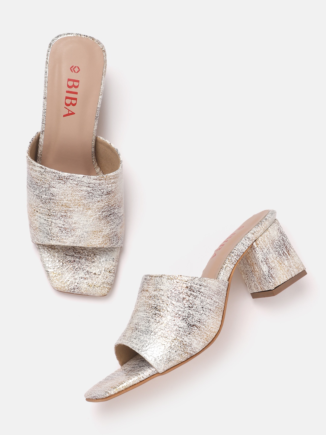 

Biba Women Textured Block Heels, White