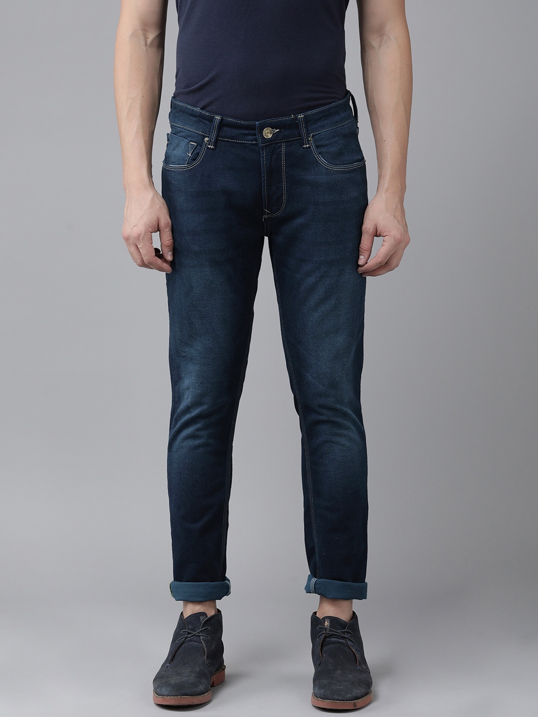 

SPYKAR Men Skinny Fit Low-Rise Light Fade Stretchable Jeans, Blue